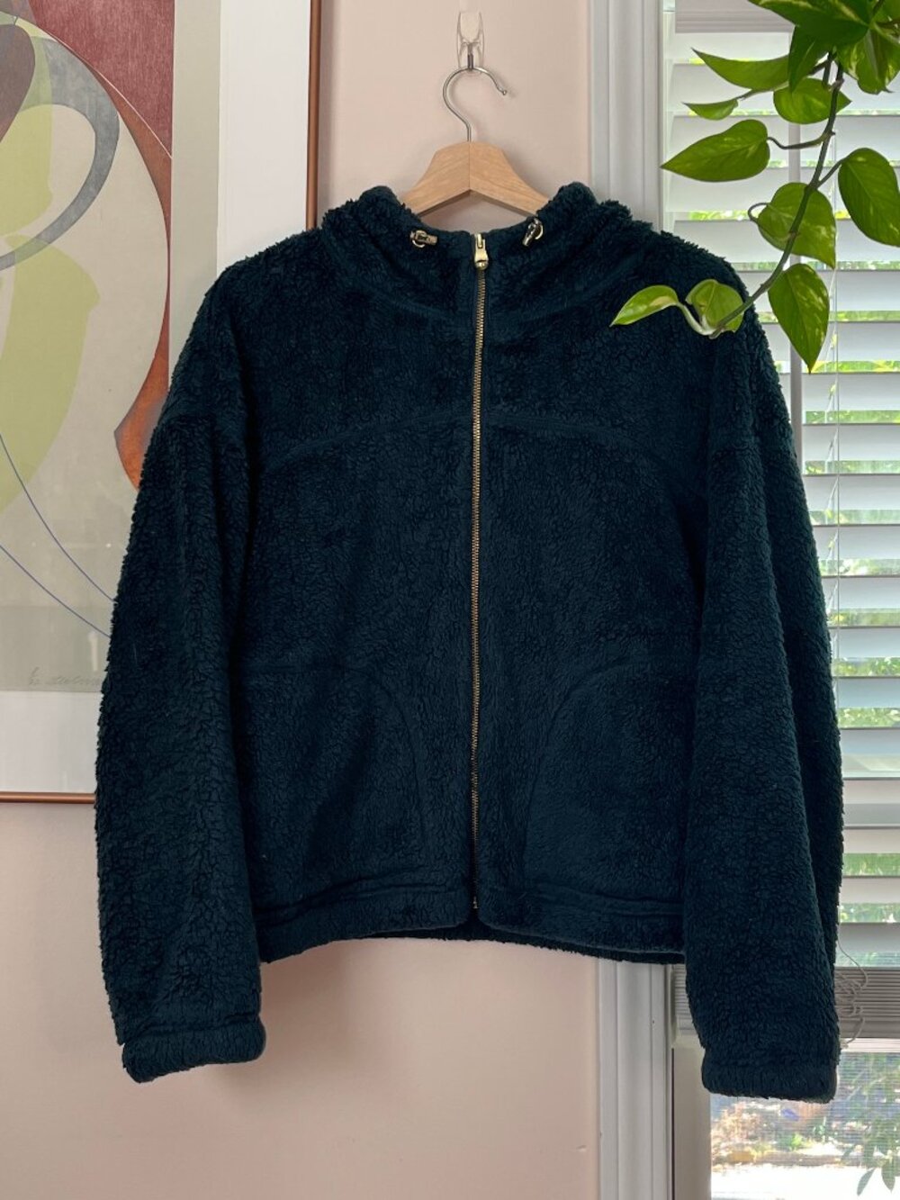 Sherpa Fleece Cropped Full-Zip Jacket